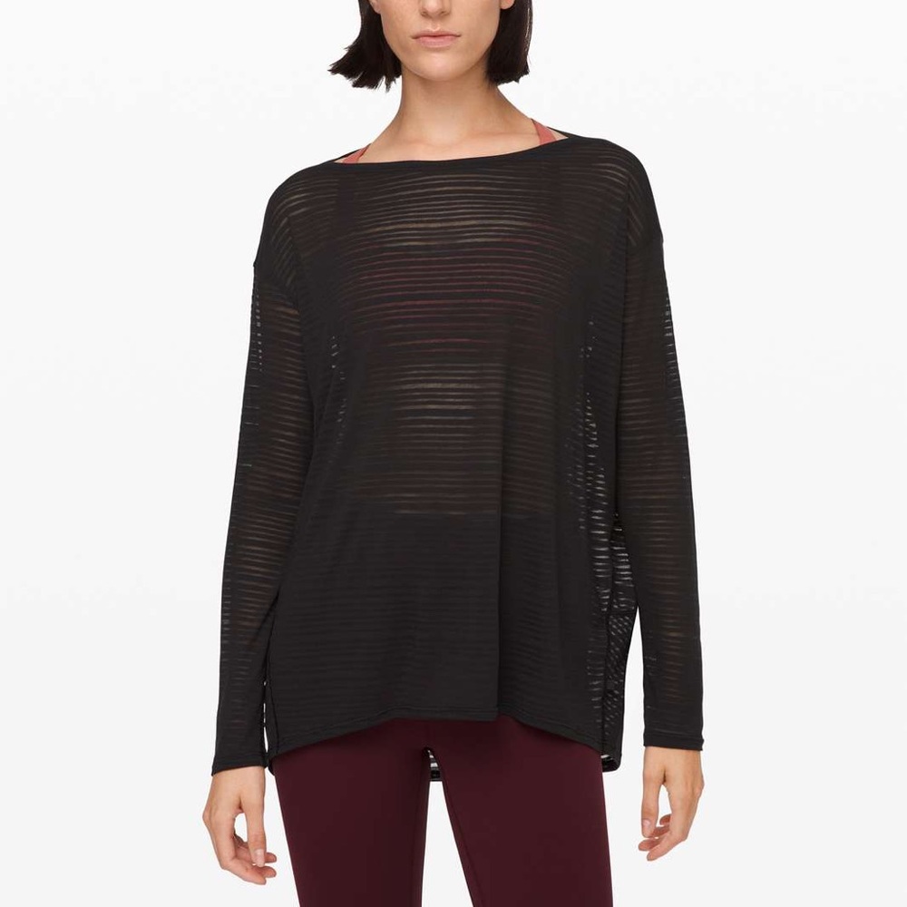LULULEMON Black Striped Shirt Size 4